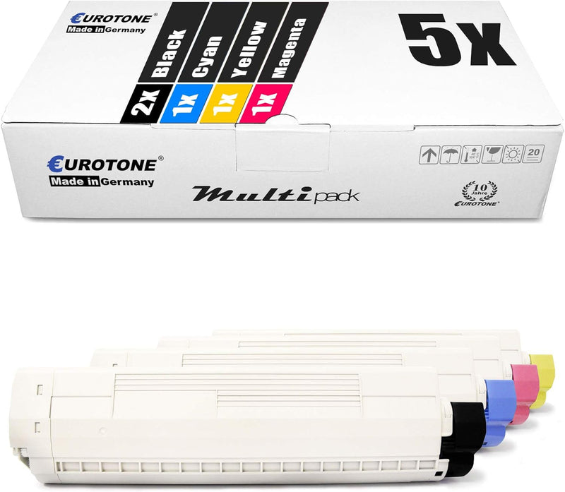 5X Eurotone Toner für Oki MC 851 861 862 CDTN CDXN DN MC851 MC861 MC862 Plus ersetzt 44059165-440591