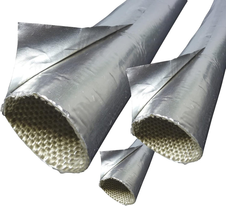 2m Alu-Titan Hitzeschutzschlauch ID-Ø 100mm selbstklebend | VIELE LÄNGEN & GRÖSSEN 5-100mm | UV Schu
