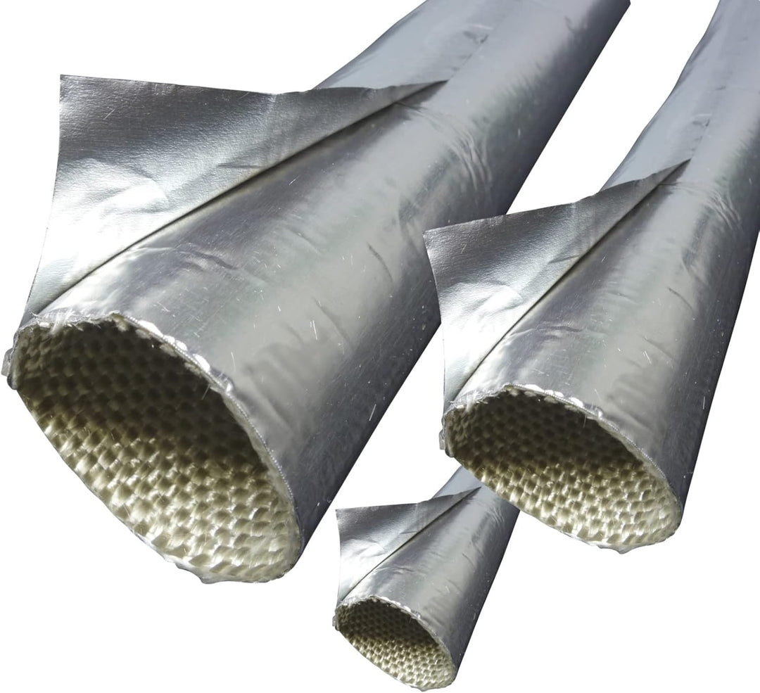 2m Alu-Titan Hitzeschutzschlauch ID-Ø 100mm selbstklebend | VIELE LÄNGEN & GRÖSSEN 5-100mm | UV Schu
