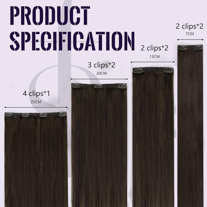 Clip in Extensions Echthaar Braun 50cm 120g Remy Clips in Haarverlängerung Echthaar Extensions Clip