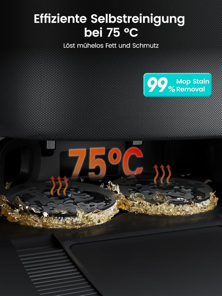 Lefant M3 Ultra Staubsaugerroboter, 23.000 Pa Saugkraft | 3,2 L automatische Staubentleerung, 75 °C-