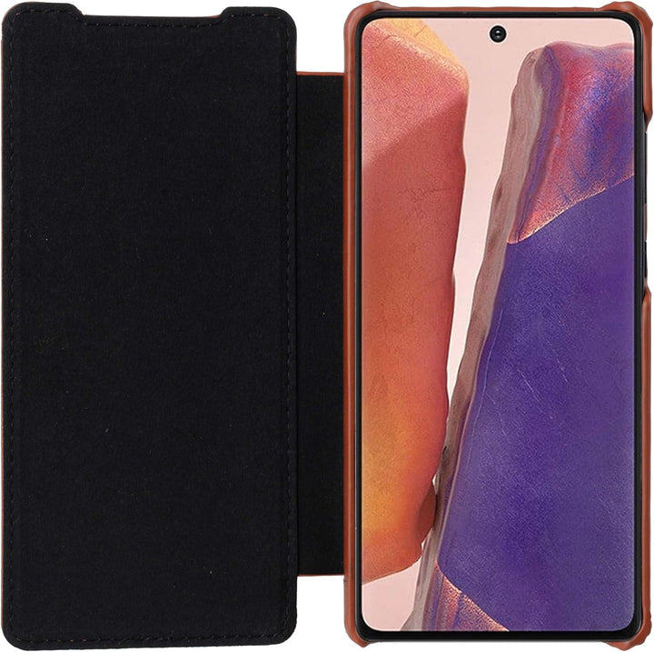 STILGUT Book Case kompatibel mit Samsung Galaxy Note 20 Hülle aus Leder zum Klappen, Klapphülle, Han