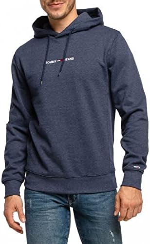 Tommy Jeans Herren TJM Straight Logo Hoodie Skate-Kapuzenpullover XS Marineblau (Twilight Navy), XS