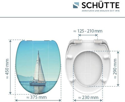 SCHÜTTE 82148 Duroplast WC-Sitz SAILING mit Absenkautomatik Motiv, Sailing