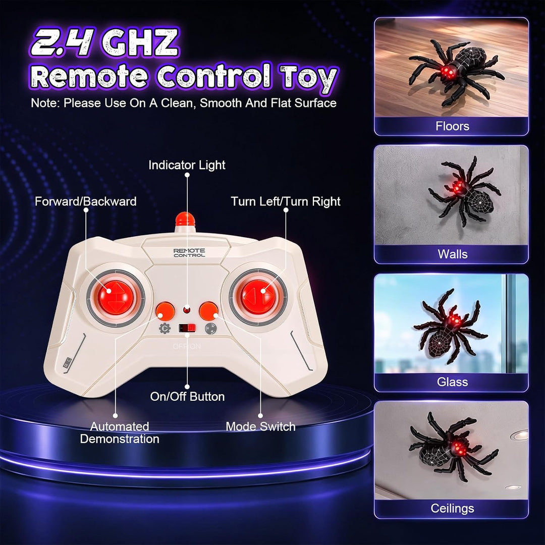 Ferngesteuerte Spinne Spielzeug Auto, RC Wandkletterspinne mit 360° Rotation, Stunt RC Auto zum Krab