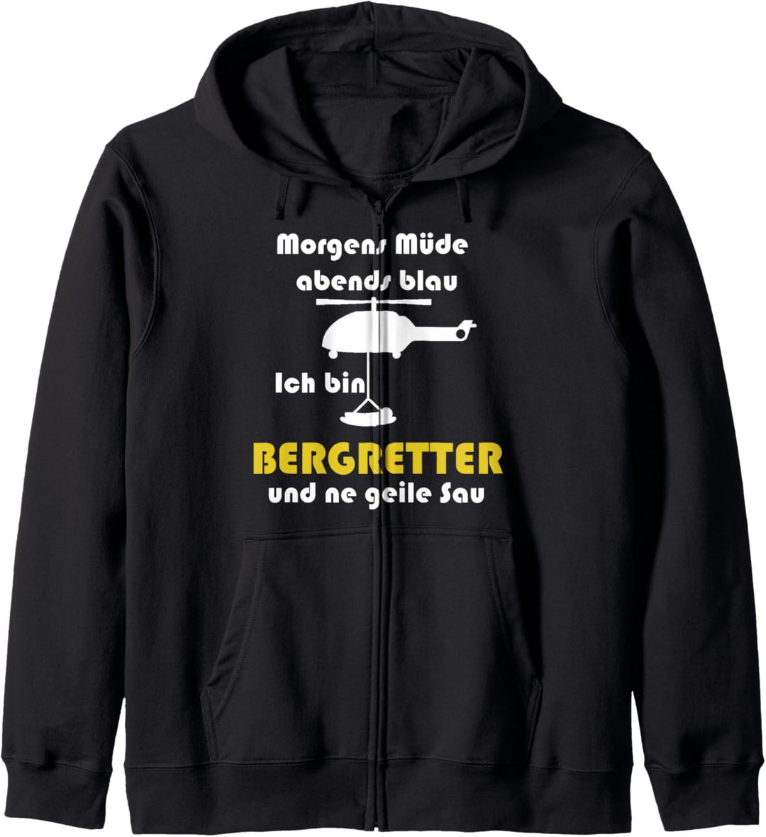 Bergrettung Morgens Müde Abends Blau Bergretter Kapuzenjacke