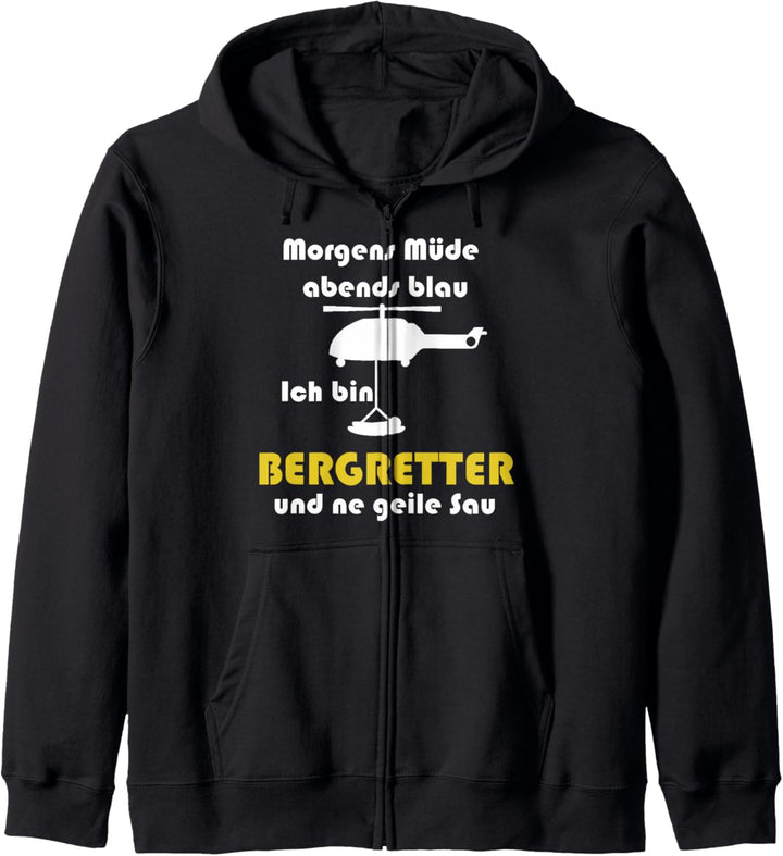 Bergrettung Morgens Müde Abends Blau Bergretter Kapuzenjacke