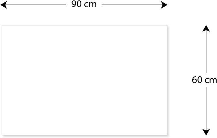 ALLboards Metallische Magnettafel Rahmenlos WEIss CLASSIC WHITE 90x60cm MetalBoards Memoboard für je