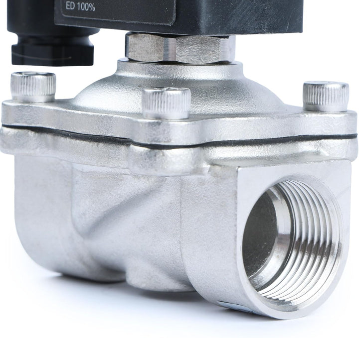 U.S. Solid Solenoid Valve Magnetventil Edelstahl G 3/4" 230V AC Normal geschlossen NC 0-10 bar, vent