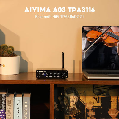 AIYIMA A03 TPA3116 Subwoofer Bluetooth 5.0 Stereoverstärker 2.1 Kanal HiFi-Leistungsverstärker 50W x