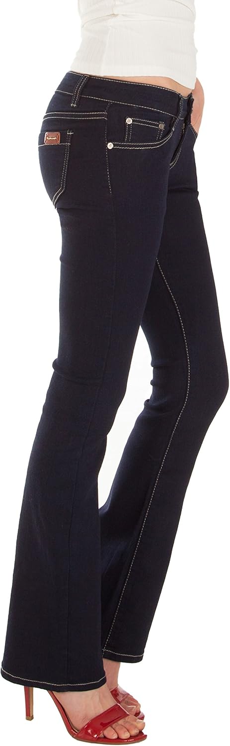 Fraternel Damen Jeans Hosen Bootcut Hüftjeans Schlaghose M Dunkelblau, M Dunkelblau