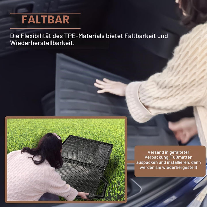 YEE PIN Für Volvo XC90 2015-2025,Kofferraummatte XC90 Gummi Kofferraumwanne Seitenschutz XC90 Gummim