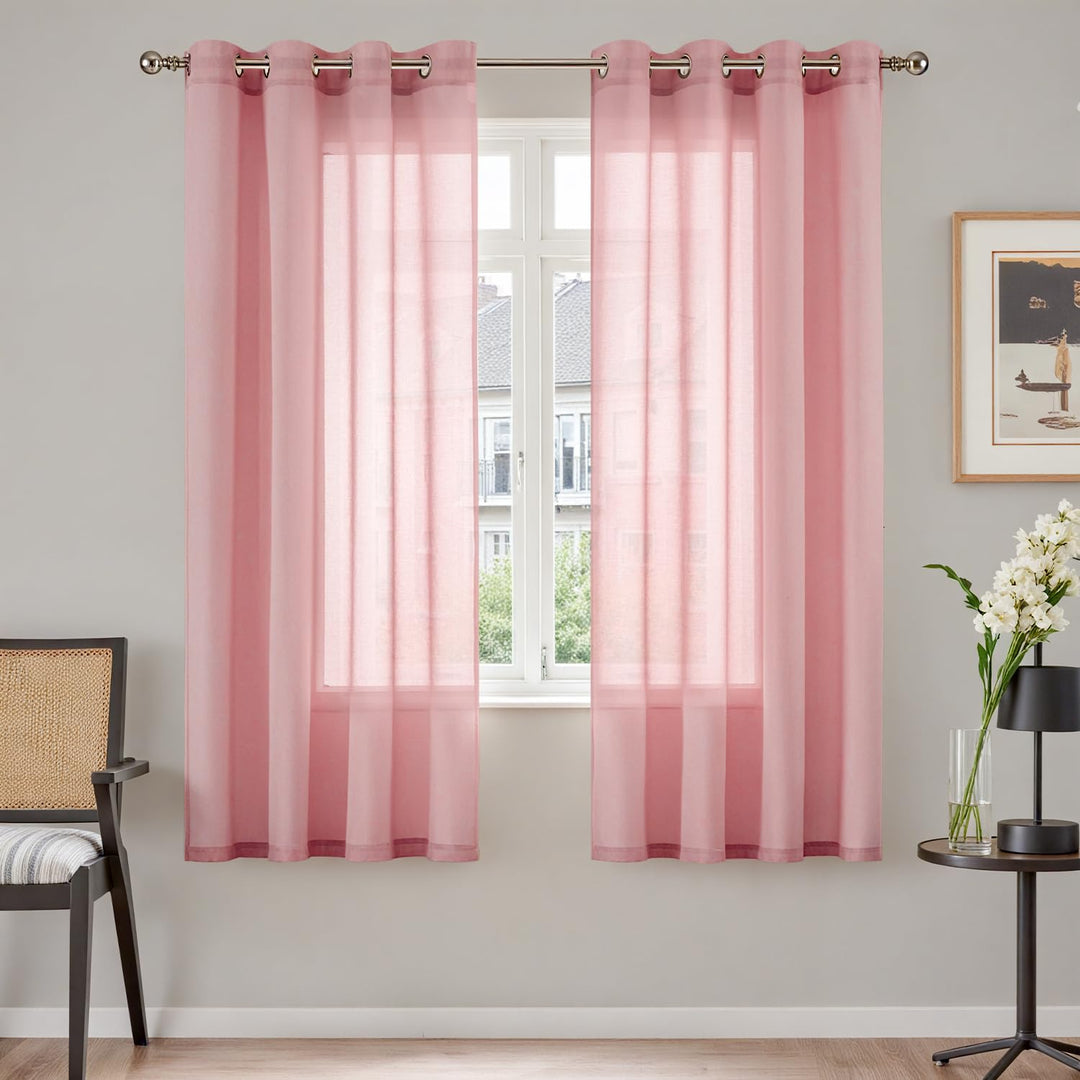 TOPICK Gardinen mit Ösen Vorhänge Wohnzimmer Gardinenschals Schlafzimmer Curtains Living Room H175XB