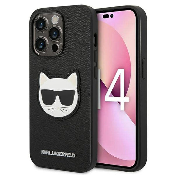 KARL LAGERFELD KLHCP14XSAPCHK hülle für iPhone 14 Pro Max 6,7" hardcase schwarz/Black Saffiano Choup