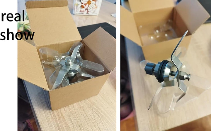 Blender Klinge, Zubehör für Stabmixer aus Edelstahl, 4-Blatt Blender mit 5 Zähnen Ersatzteil Eismess