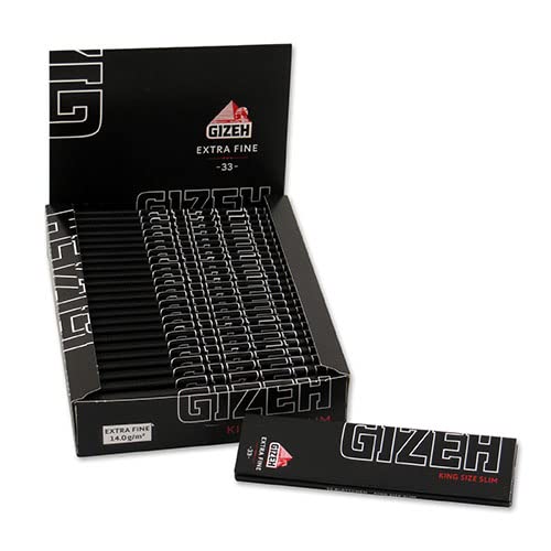 GIZEH BLACK King Size Slim - 25 Heftchen a 33 Blättchen - Zellulose
