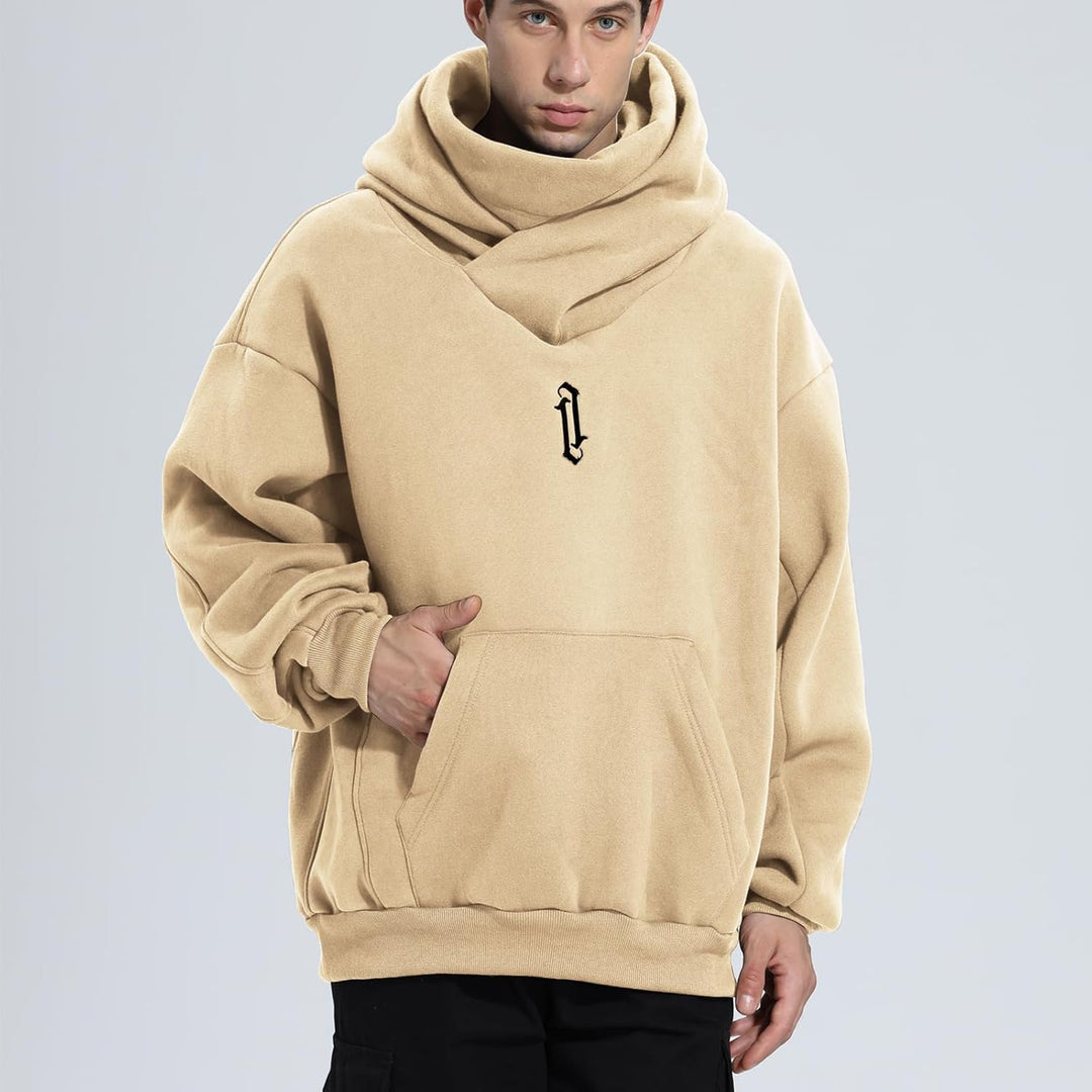 Eocicvvi Pullover Herren Rollkragen Hip Hop Fleece Pulli Kapuzenpullover Hoodie Sweater Sweatshirt M