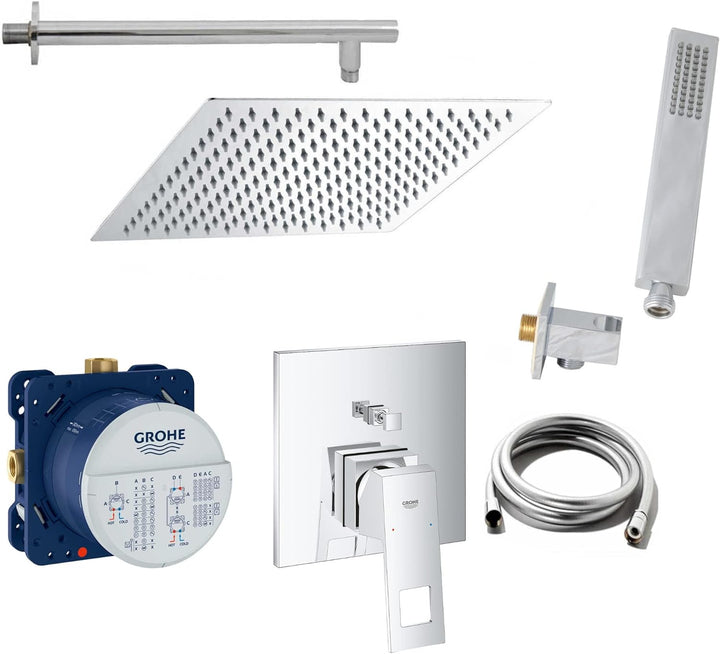 vanvilla Duschsystem mit Unterputz Duscharmatur von Grohe Eurocube Einhandmischer und vanvilla Regen