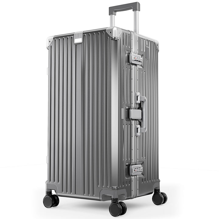 ALPHA CAMP Koffer XL Aluminium Rahmen & Polycarbonat Hartschale mit TSA Schloss Reisekoffer 40x36x77