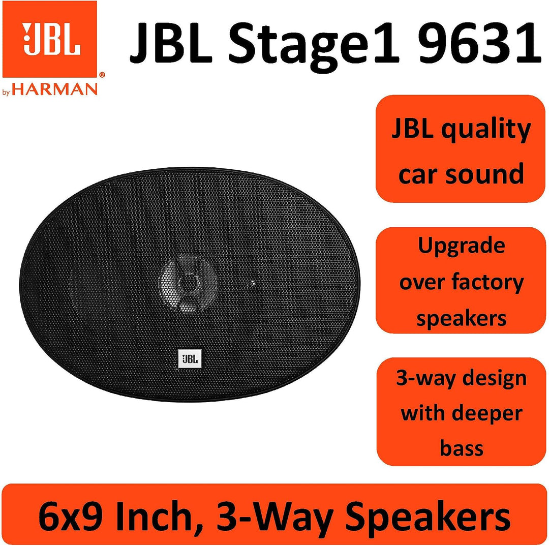 JBL Stage1 9631 3-Wege Auto Lautsprecher Set von Harman Kardon - 300 Watt Ovale KFZ Car HiFi Autolau