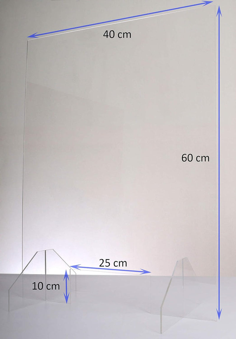 Queence | Hochwertiger Spuckschutz aus Acrylglas | Ideal für Verkaufs-/ und Empfangstresen | Thekena