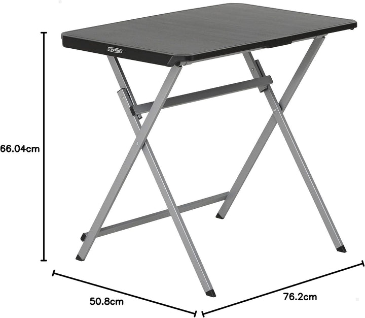 Lifetime 92210 – Schwarzer klappbarer Beistelltisch | Tragbarer Klapptisch, Masse 75 x 50,5, Höhe 66