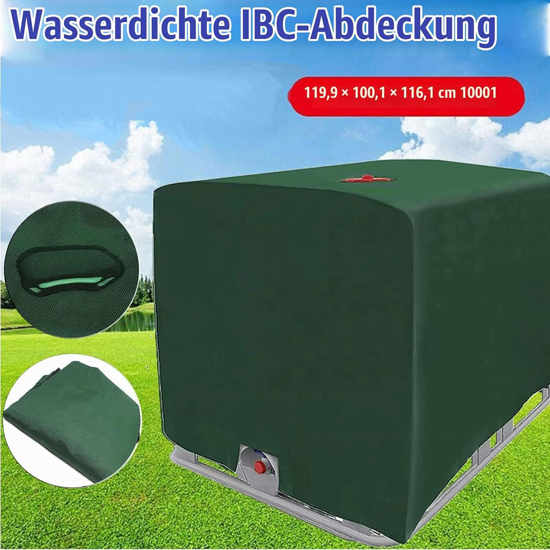 2 Stücke IBC Tank Abdeckung, IBC Grün Container Cover, Grün Abdeckplane für Wassertank 1000L, Abdeck
