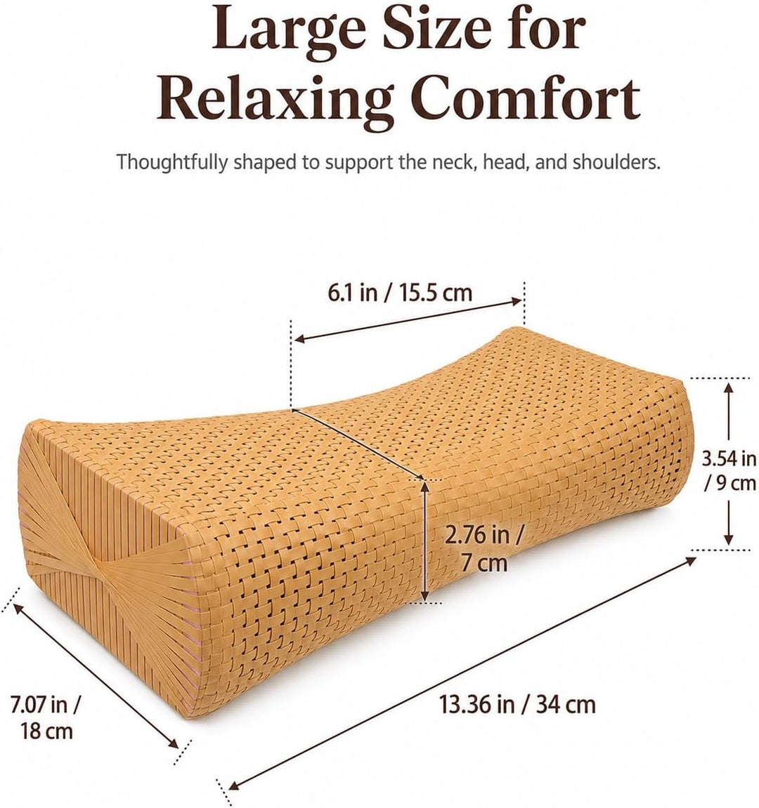 iplusmile Simuliertes Rattan Saunakissen Ergonomisches Nackenstützkissen Für Sauna Dampfbad Wellness