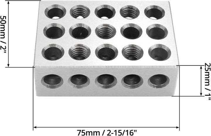 QWORK® 2 Stück Parallelblöcke Metrische, Fräsmaschine Präzisionsblöcke, 25x50x75m