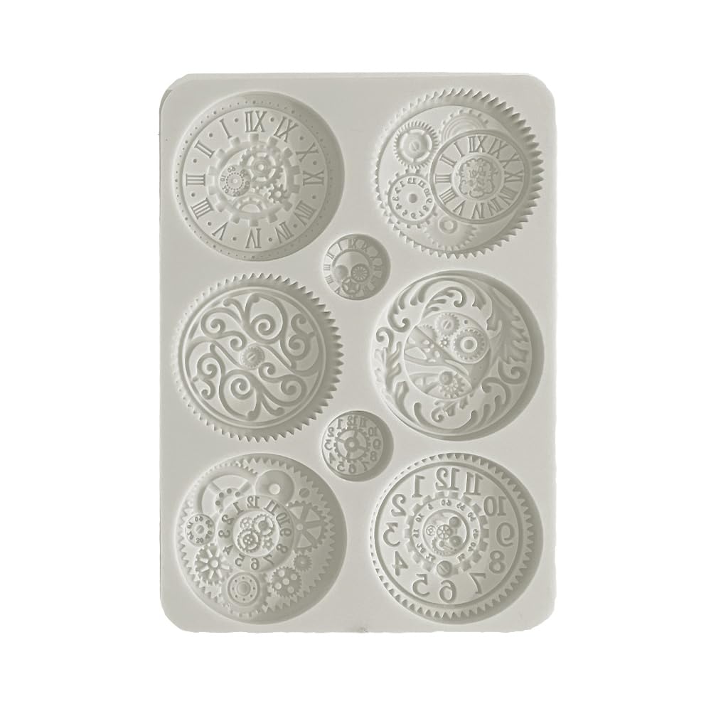 Stamperia - Silicon Mould A5 for Scrapbooking, Bullet Journals and More, Clocks, Non-Stick Surface,