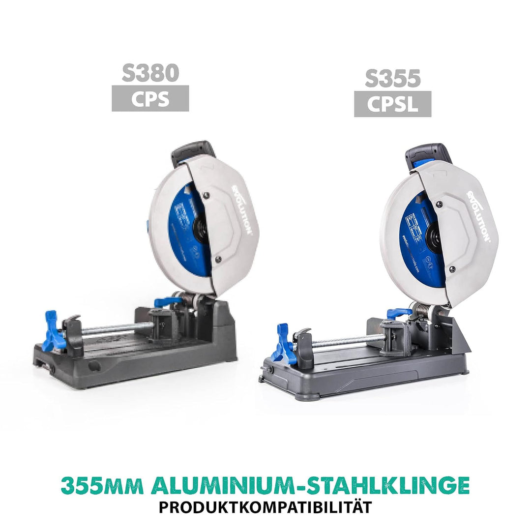 Evolution A355TCT-80CS - 355 mm Sägeblatt zum Schneiden von Aluminium - Metall-Sägeblatt mit 80 Zähn