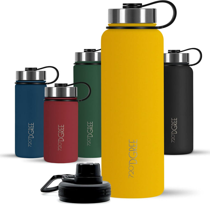 720°DGREE Edelstahl Trinkflasche “noLimit” – 1200ml - Auslaufsicher, Kohlensäure geeignet, BPA-Frei