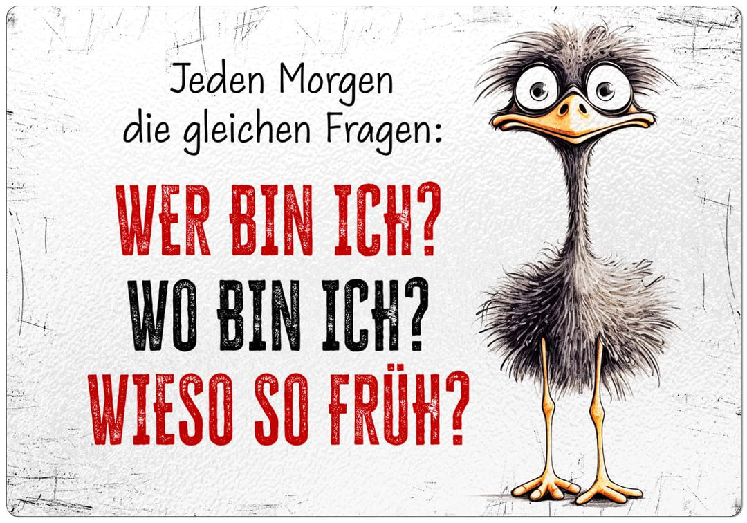 Cadouri Glasschneidebrett 'Jeden Morgen die gleichen Fragen' Schneidebrettchen┊Frühstücksbrettchen -