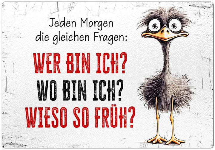 Cadouri Glasschneidebrett 'Jeden Morgen die gleichen Fragen' Schneidebrettchen┊Frühstücksbrettchen -