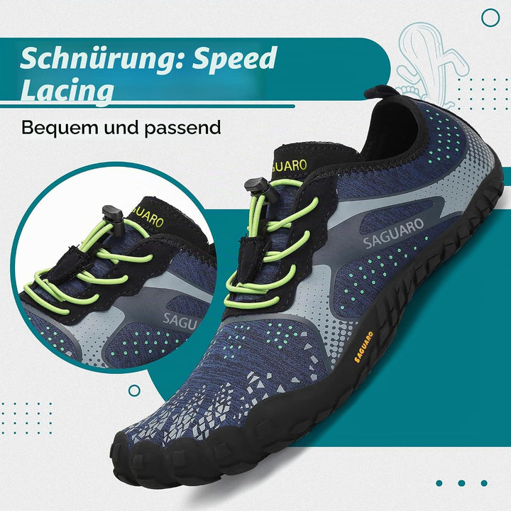 SAGUARO Unisex Barfussschuhe Outdoor Zehenschuhe mit Breite Zehenbox &amp; Zero-Drop Sohle Gr.36-48 39 E
