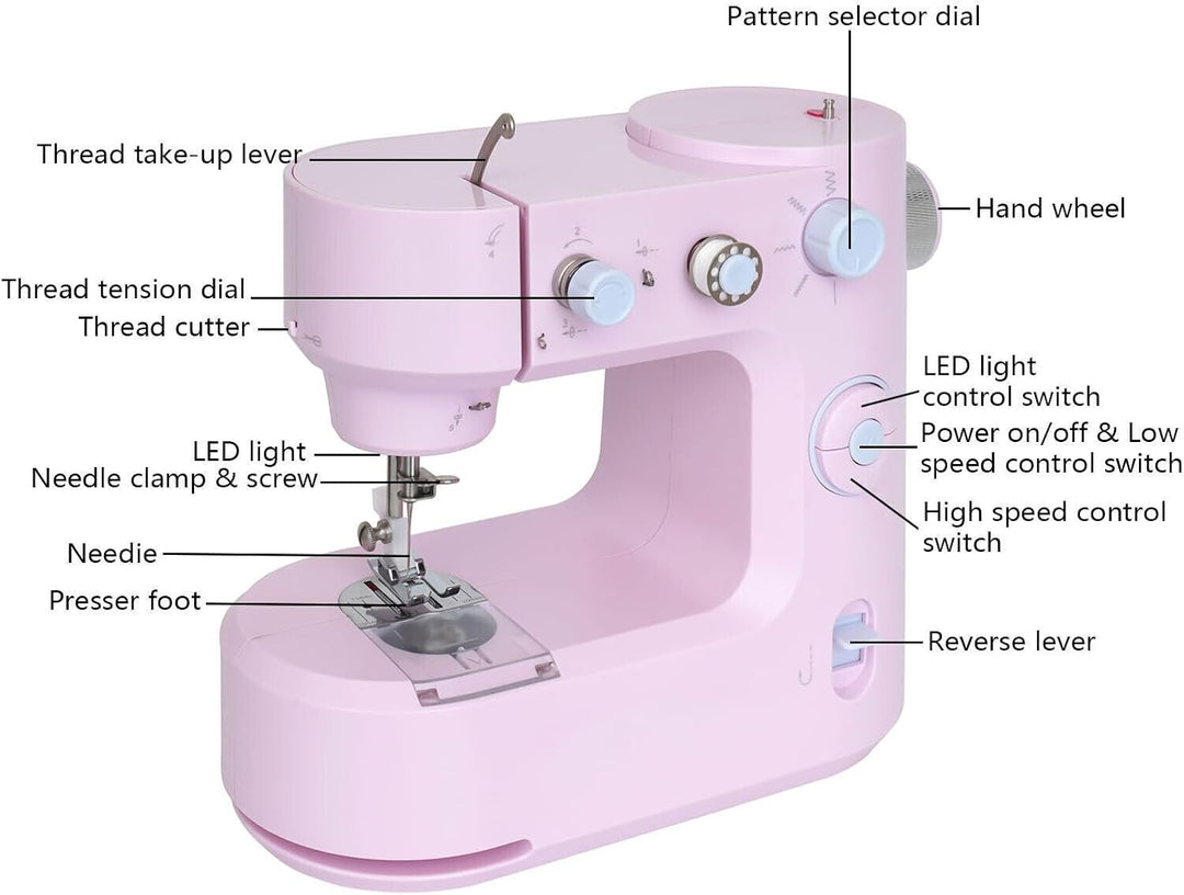 Elektrische Nähmaschinen Mini-Heimnähmaschine für DIY in Häusern Fabriken oder Geschäften (rose), Ro