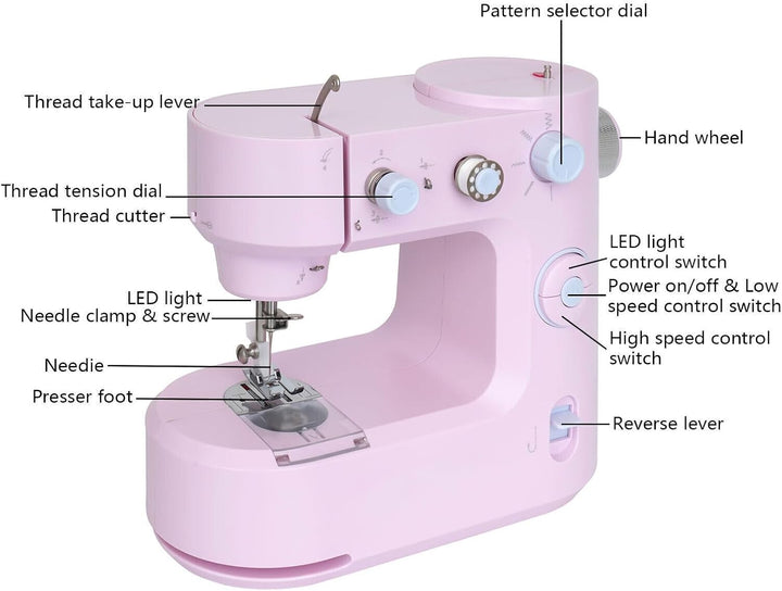 Elektrische Nähmaschinen Mini-Heimnähmaschine für DIY in Häusern Fabriken oder Geschäften (rose), Ro