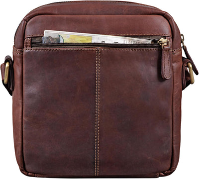 STILORD 'Benno' Leder Umhängetasche Herren klein für iPad 9,7' braun Vintage Herrentasche Messenger