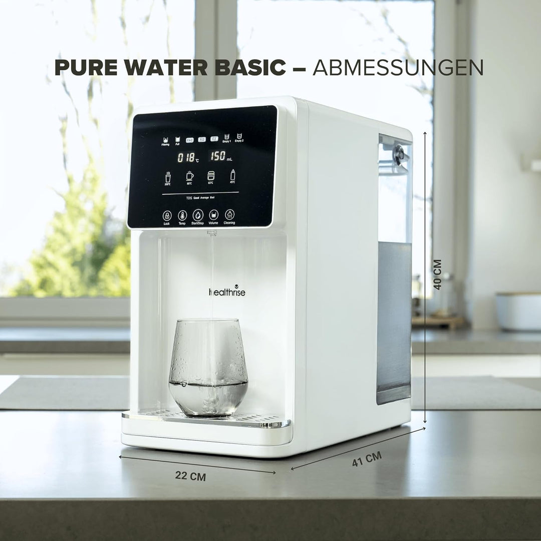 Health Rise Pure Water Basic | Umkehrosmose Wasserfilter | 7 Liter Tank | Heisswasserfunktion | für