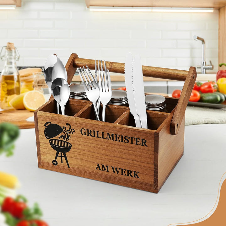 Nagoyuki Grillzubehör Männer Geschenk – Organizer/Tischbutler,Handgefertigte Aufbewahrungsbox aus Ak