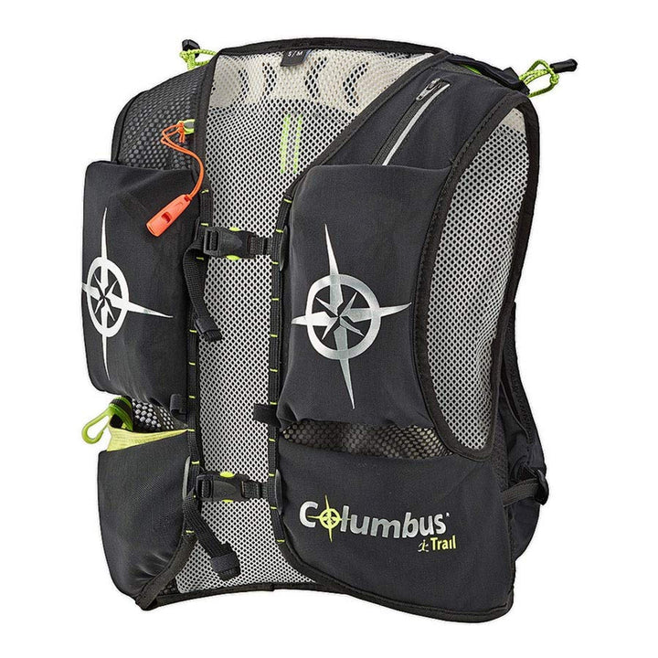 COLUMBUS Trail Vest 5L - Trinkweste in Schwarz für Trinkreservoirs oder andere Ausrüstung. Reflektie