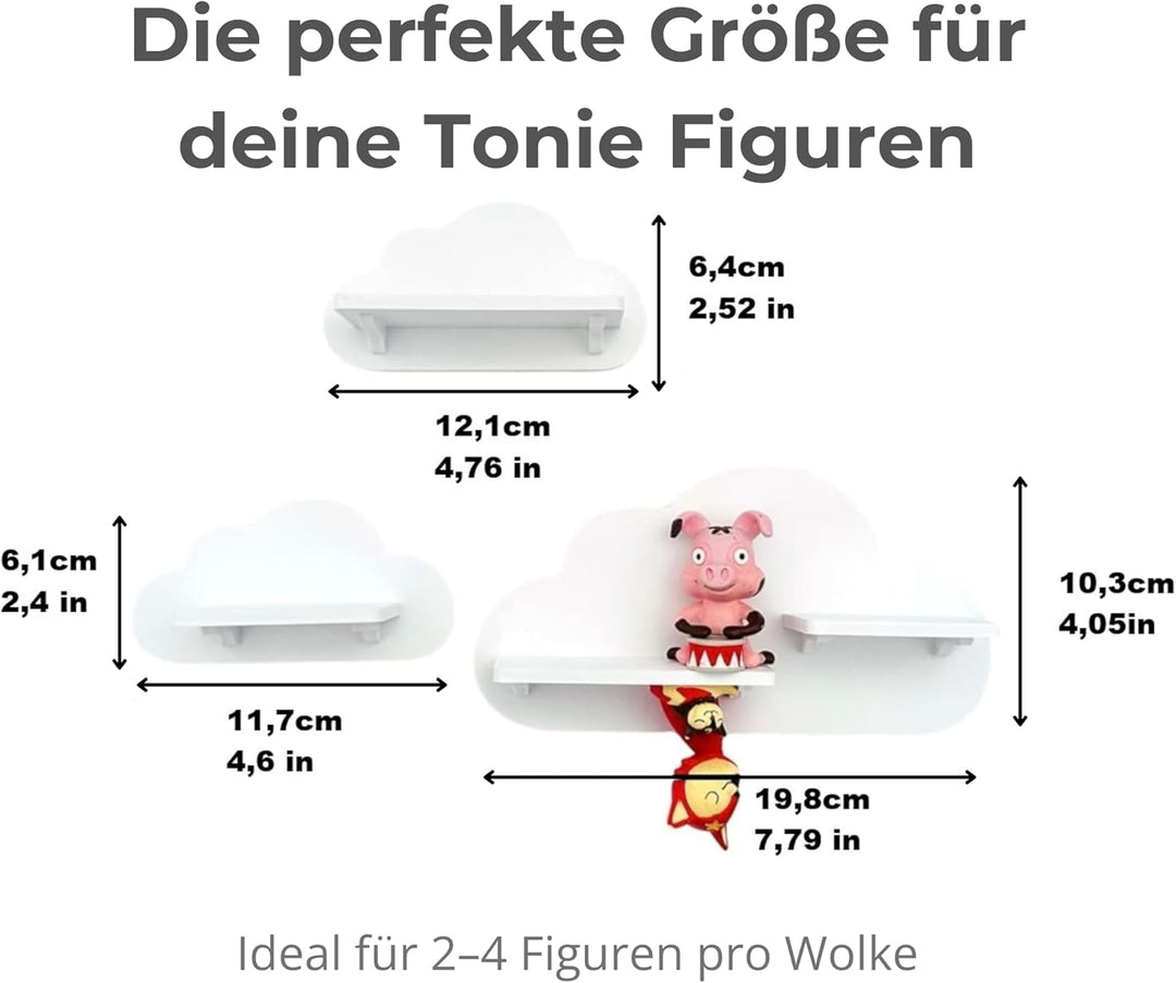 3er Wolken-Set Weiss passend/Kompatibel für die Toniebox Toniefiguren