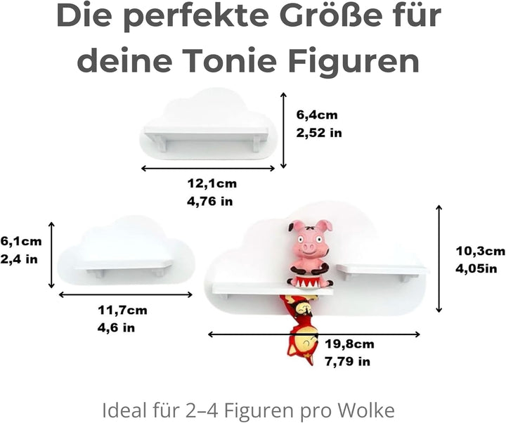 3er Wolken-Set Weiss passend/Kompatibel für die Toniebox Toniefiguren