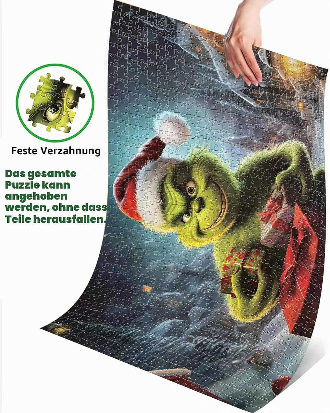 Adventskalender Grinch Puzzles für Kinder und Erwachsene, 24er-Box mit 1008 Teilen, Weihnachtspuzzle