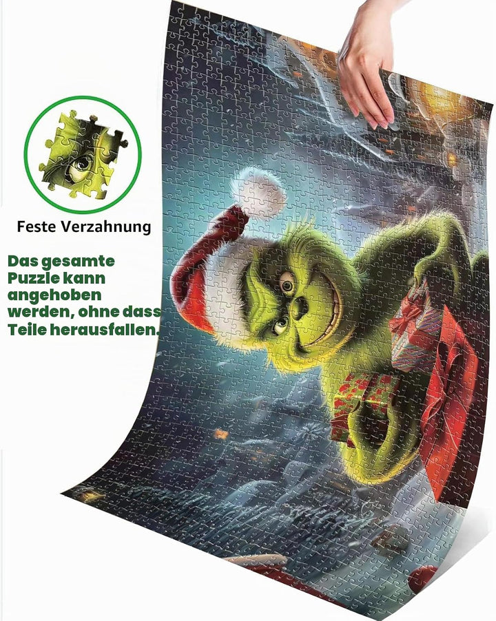 Adventskalender Grinch Puzzles für Kinder und Erwachsene, 24er-Box mit 1008 Teilen, Weihnachtspuzzle