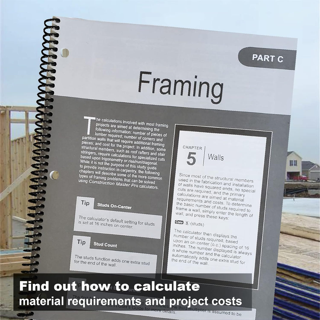 Calculated Industries 2140 Construction Master Pro Workbook and Study Guide | 4 umfassende Abschnitt