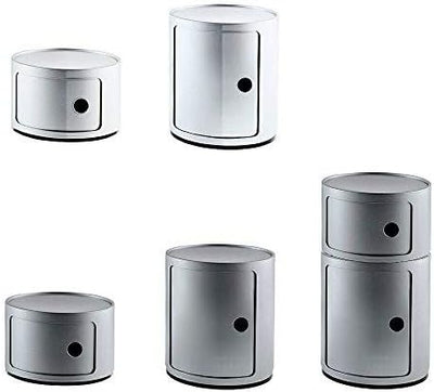 Kartell 4953SI Baukastenelement Componibili rund undurchsichtig Durchmesser 42 x 23,5 cm ABS, silber