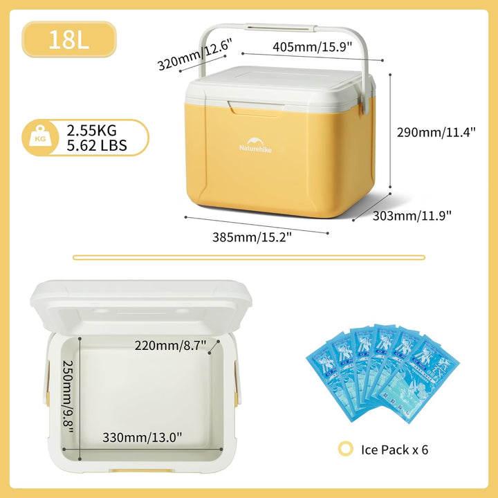 Naturehike Kühlbox 5 Liter/18 Liter Thermobox hochwertige PU Isolierbox 48 Std. Kühlleistung Kühltas