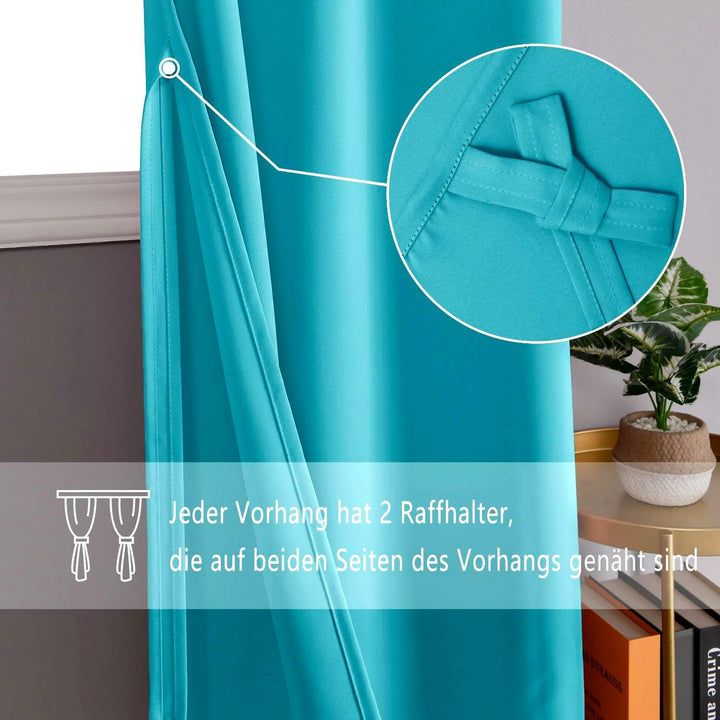 DWCN Vorhang Blickdicht Verdunkelungsgardinen mit Ösen 2 Stücke Thermogardine für Wohnzimmer,Schlafz