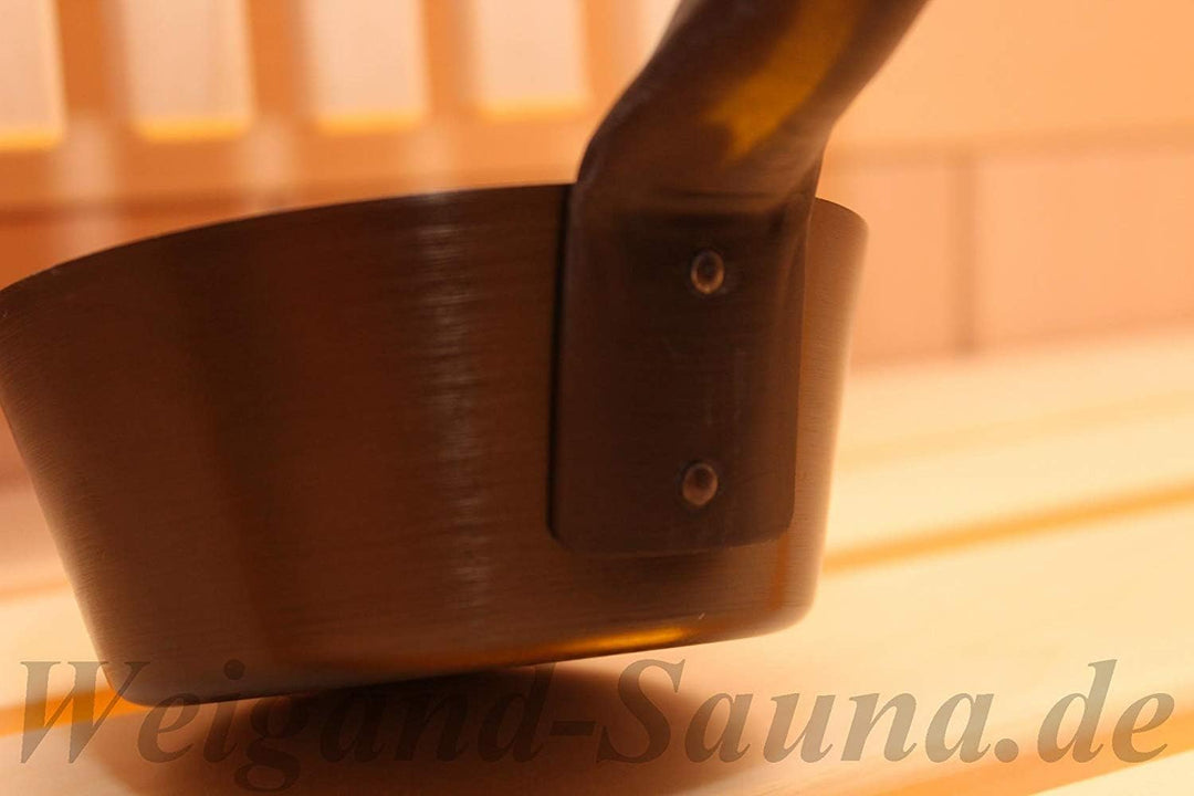 Rento Design Sauna-Schöpfkelle - Aluminium Ökologischer Bambus wärmebehandelt, Teerbraun Anthrazit